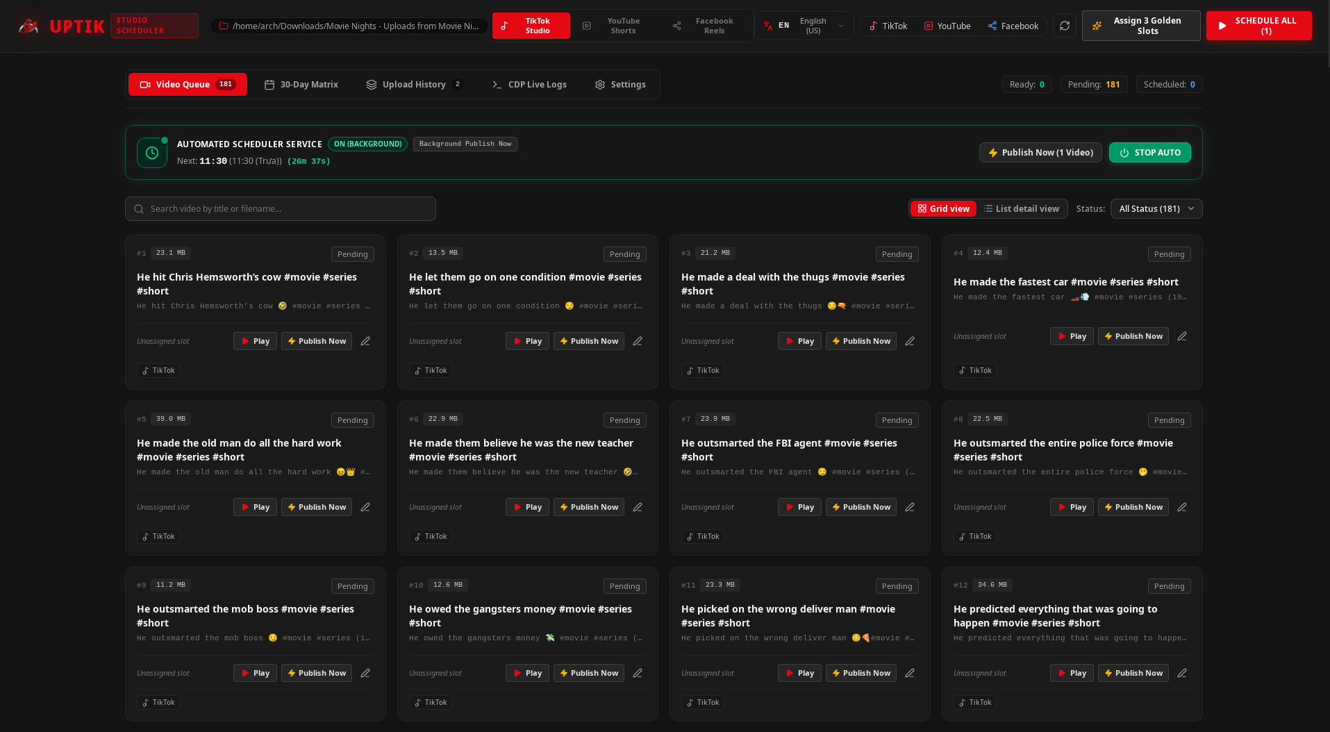 UpTik Desktop Studio Interface